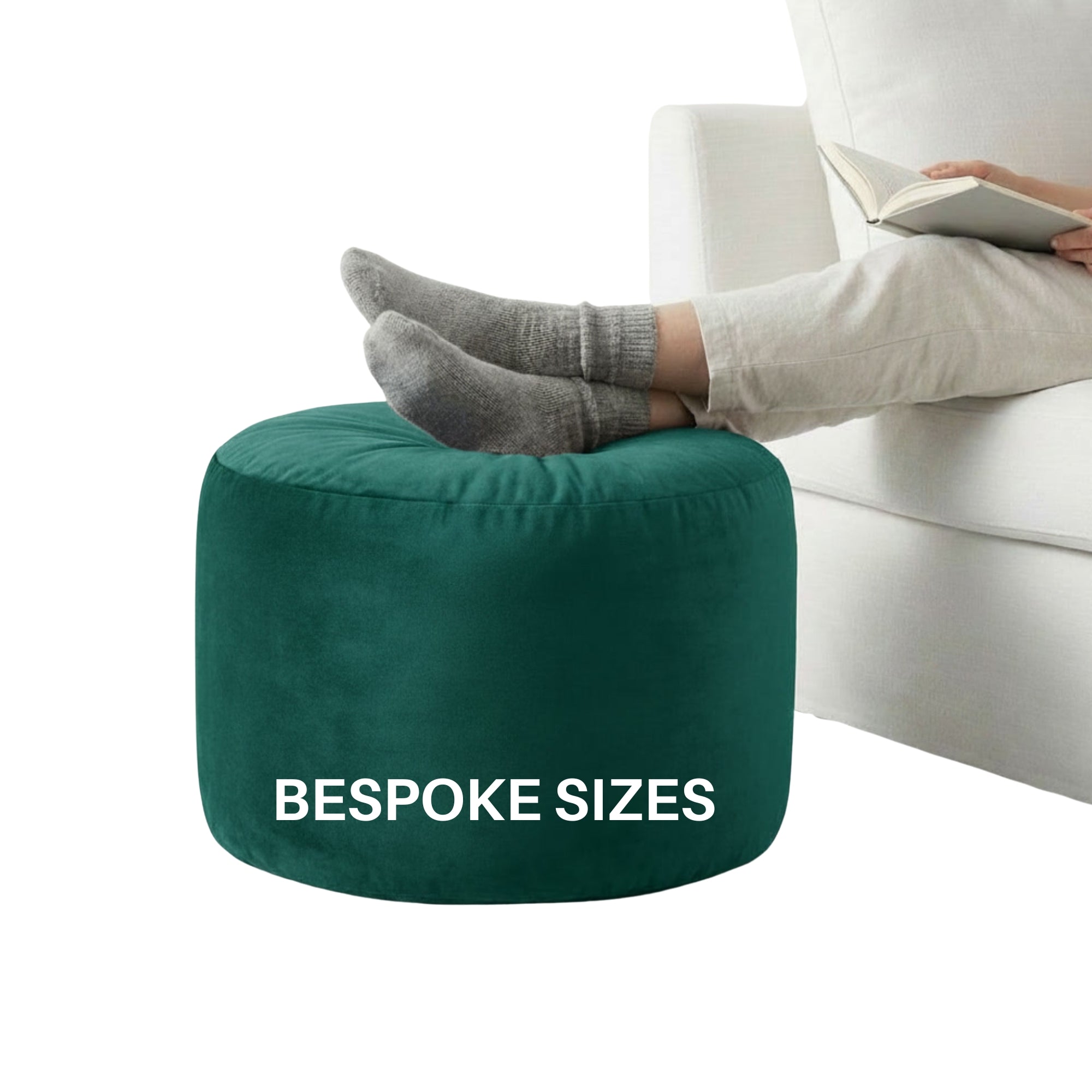 Custom Made Pouffes Plush Velvet Circular Round Footstools