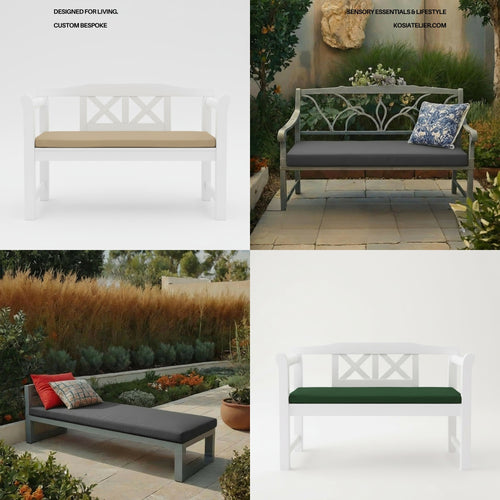 Custom Bench Cushions, Bespoke Crash Mats, Cut To Size Outdoor and Inddor Seating Pads Water Resistant