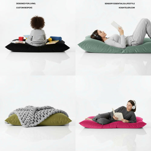 Custom Made Floor Cushions Plush Velvet EPS Polystyrene Beads Filled